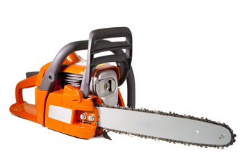 Fototapeta premium chain saw on a white background..