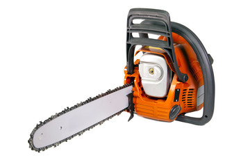 Fototapeta premium chain saw on a white background..