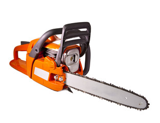 Fototapeta premium chain saw on a white background