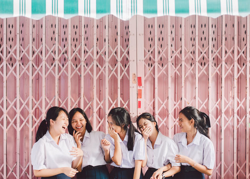 Portrait of high school girls, Thailand