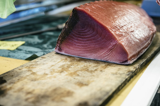 Big piece of tuna fillet