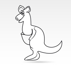 Funny kangaroo on a white background