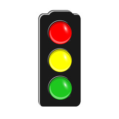 Realistic traffic lights, Isolated on white, vector