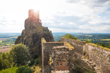 The ruins of Trosky Castle in Czech Republic