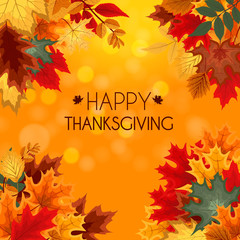 Abstract Vector Illustration Autumn Happy Thanksgiving Backgroun