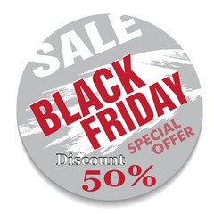Black Friday Sale design on the round background. Vector