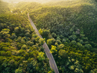 Aerial view of road in mountain