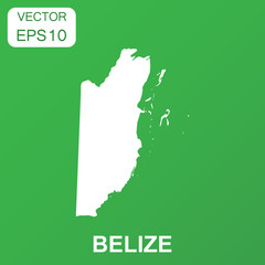 Belize map icon. Business concept Belize pictogram. Vector illustration on green background.