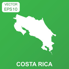 Costa Rica map icon. Business concept Costa Rica pictogram. Vector illustration on green background.