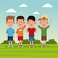 Kids at park icon vector illustration graphic design