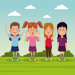 Kids at park icon vector illustration graphic design