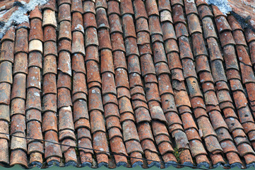 Old tiled roof.