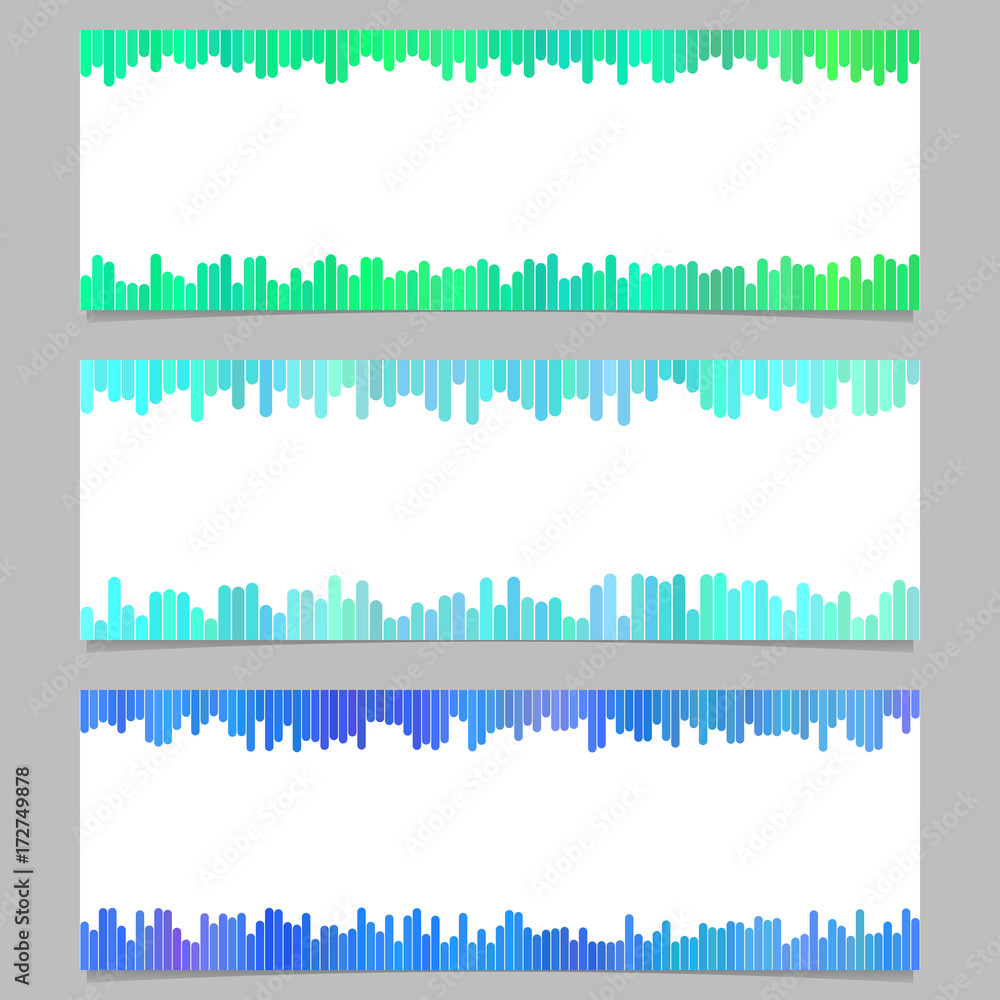 Aufkleber geometrical banner template design set - horizontal vector graphic collection from vertical lines on