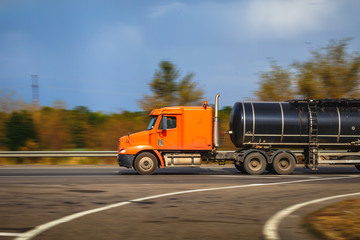 Blurred truck photo in motion