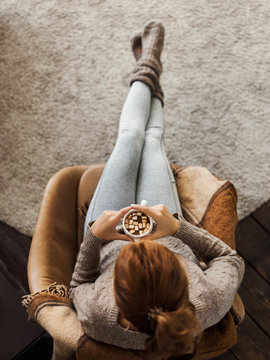 Woman Drinking Cocoa