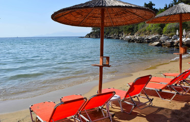 Beach in Kavala, Greece.