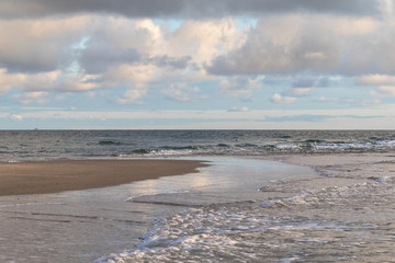 Waves of Skagerrak and Kattegat meeting at Grenen, Skagen, the north point of Denmark.