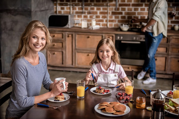 Family in kitchen