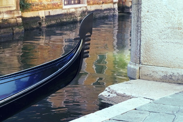 Fototapeta na wymiar Front part of a gondola, called 
