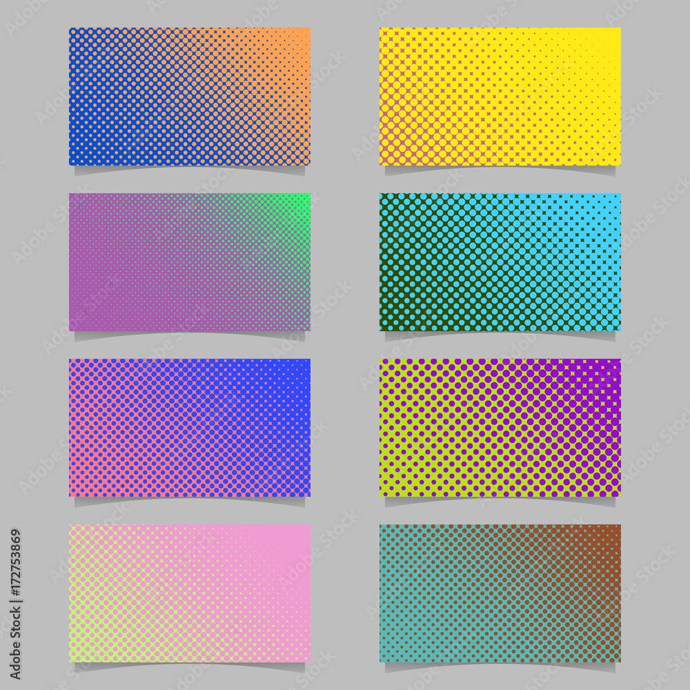 Poster abstract halftone dot pattern business card background template design set - vector company statione