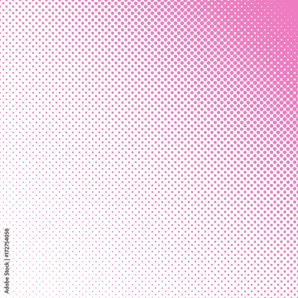 Poster abstract geometric halftone dot pattern background - vector design from pink circles in varying size