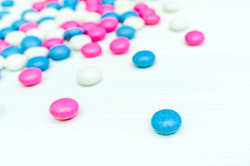 Colored chocolate coated candy