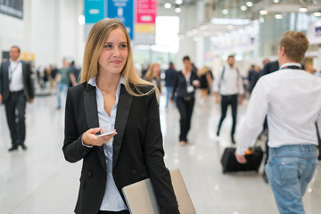 young blonde businesswoman