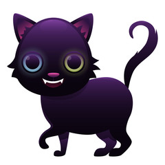 Magic Cat cute cartoon character isolated on white background. Vector illustration