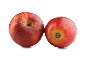 Red apples isolated on white background