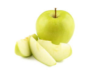 Green apples isolated on white background