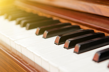 Classical piano with black and white keys