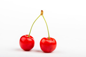cherry on white background