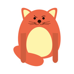 fat cat cartoon icon image vector illustration design 