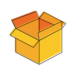 open cardboard  box icon image vector illustration design 