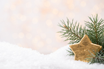 Vintage Christmas background with Christmas decoration.