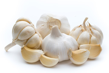 Garlic isolated on the white background.