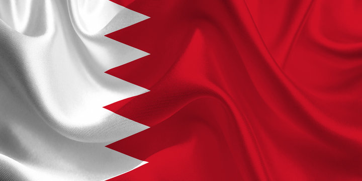 Waving flag of the Bahrain. Flag in the Wind. National mark. Waving Bahrain Flag. Bahrain Flag Flowing.