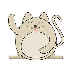 fat cat cartoon icon image vector illustration design 