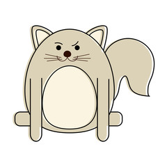 fat cat cartoon icon image vector illustration design 