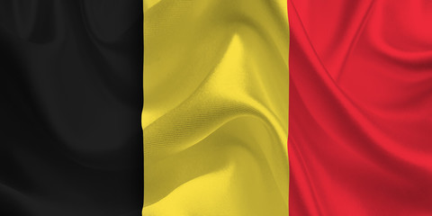 Obraz premium Waving flag of the Belgium. Belgian Flag in the Wind. Belgian National mark. Waving Belgium Flag. Belgium Flag Flowing.
