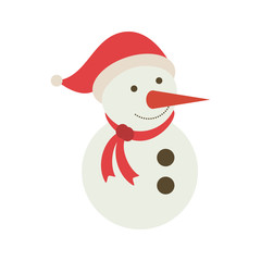 snowman with hat christmas related icon image vector illustration design 