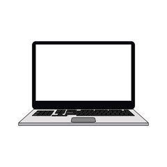 laptop with blank screen icon image vector illustration design 