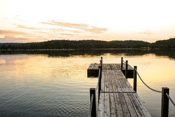 dock on lake in Maine - obrazy, fototapety, plakaty