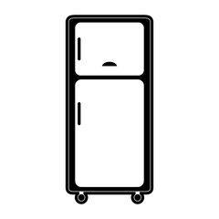 fridge kitchenware icon image vector illustration design  black and white