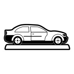 car sideview  icon image vector illustration design  black and white