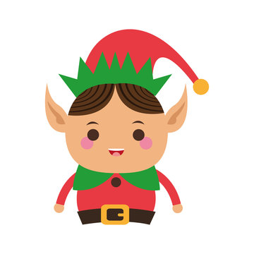 elf christmas related icon image vector illustration design 