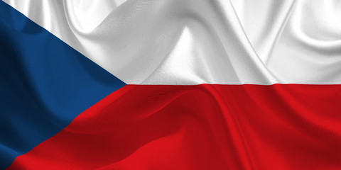 Waving flag of the Czech Republic. Flag in the Wind. National mark. Waving Czech Republic Flag. Czech Republic Flag Flowing.