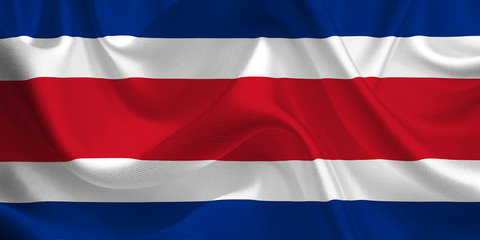 Waving flag of the Costa Rica. Flag in the Wind. National mark. Waving Costa Rica Flag. Costa Rica Flag Flowing.