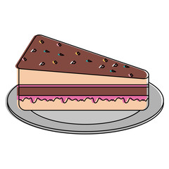 cake slice pastry icon image vector illustration design 