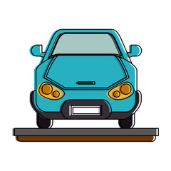 blue car frontview icon image vector illustration design 